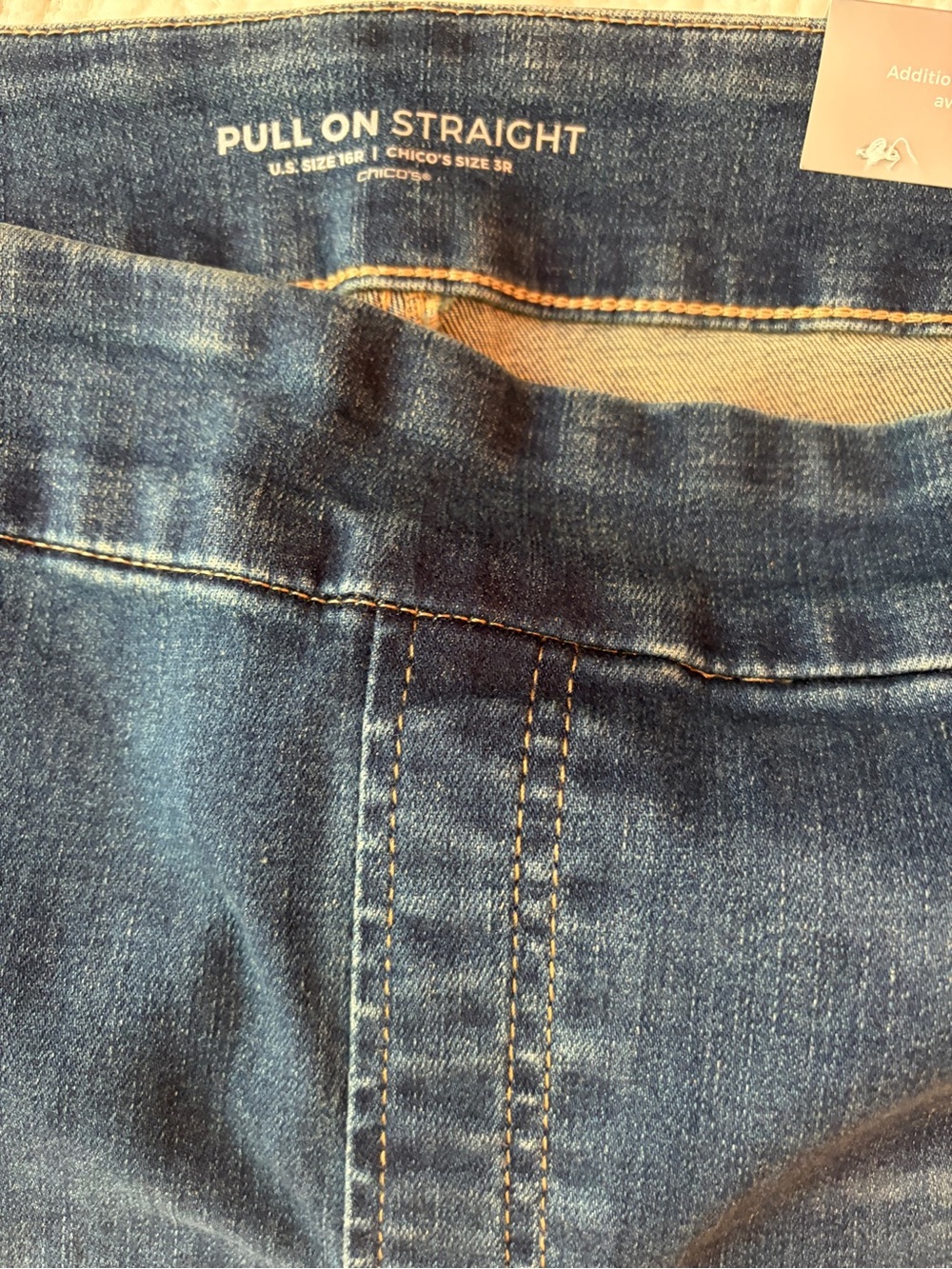 Chico’s Pull On straight leg jeans dark Never Worn Perfect Stretch